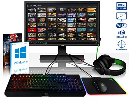 VIBOX Spectrum GXR780-256 Komplett-PC Paket Gaming PC – 4,0GHz i7 10-Core Prozessor, GTX 1080, leistungsfähig, Wassergekühlter Desktop Gamer Computer mit Spielgutschein, 27″ HD Monitor, Gamer Tastatur, Razer Maus, Windows 10, NZXT Hue RGB Beleuchtung, lebenslange Garantie* (3,0GHz (4,0GHz Turbo) Intel i7 6950X Extreme Broadwell 10-Core Prozessor, Nvidia GeForce GTX 1080 8GB Grafikkarte, 64GB DDR4 3000MHz RAM, 960GB SSD, 3TB Festplatte, Alphacool Eisbaer Wasserkühler, Corsair Air 740 Gehäuse) - 2