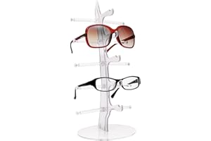 Midyrrg 5 Pairs Sunglasses Holder, Sunglasses Rack Plastic Sunglasses Display Transparent Glasses Stand Multiple Pairs for Sunglasses Show, Counter