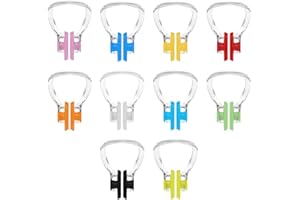 WEDDHUIS 10 piezas de pinzas de silicona impermeables para la nariz, una de cada 10 colores, pinzas para la nariz, aptas para adultos, pinzas para principiantes