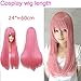 S-noilite® 24" 60cm Long Hair Cosplay Costume Full Wigs One Piece Straight Anime Wig Heat Resistant (Black)