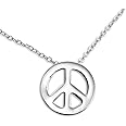 Peace Sign Necklace 925 Sterling Silver