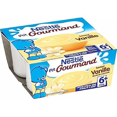 Nestlé Bébé P'tit Gourmand Saveur Vanille - Laitage dès 6 mois - 4 x 100g - Lot de 6