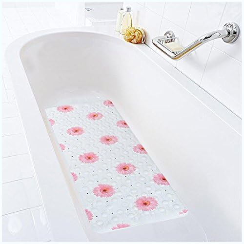 Hispirit Extra Long 97 x 36 cm Non-slip Environmental Rubber Bath Mat Shower Tub Mat with Suction Cup
