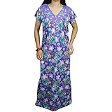 Indiatrendzs Women Beautiful Hosiery Floral Print Nighty/Night Gown/Night Dress (Purple) (Free Size)