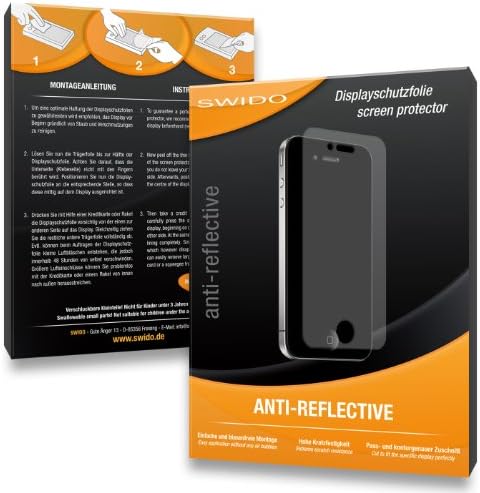 SWIDO 3 x Anti-Reflective Screen Protector for Philips GoGear Azure 4GB SA5AZU08KF/12 - PREMIUM QUALITY (non-reflecting, hard-coated, bubble free application)