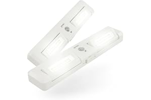 greate 2x Lumiere LED sans fil avec Détecteur de Mouvement à Piles - Lampe de placard avec Détecteur & Luminosité Réglable pour Placard, Escalier etc. - Lumiere placard, LED Detecteur Mouvement