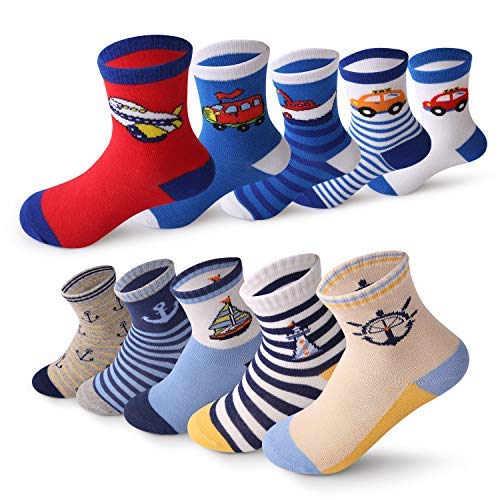 Fen Hantang 10 paires de chaussettes mignonnes de coton de nouveauté pour garçons