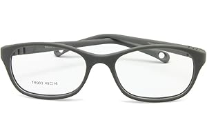 EnzoDate les enfants des verres optiques frame avec sangle taille 48, un morceau d'enfants des lunettes avec cordon souple, non - filles garçons lunettes (Gris) pour 5-7 ans