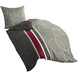 Bierbaum 6230_08 Mako-Satin-Bettw&auml;sche Dessin 155 x 220 cm + 80 x 80 cm, grau