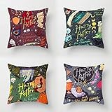 LYX Harry Potter Oreiller, Coussin Peach Oreiller Taie d'oreiller Peach Oreiller Throw Taie Décoration (4pcs) (Color : 4 Pack)
