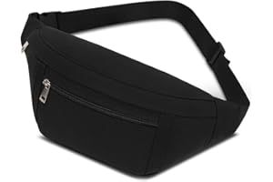 QINLOV Bumbag nerka nerka pas do biegania dla mężczyzn i kobiet, unisex nerka z regulowanym paskiem do jazdy na rowerze, podróży, na zewnątrz, treningu, jazdy na rowerze, fitnessu, wędrówek, Czarny, Sport