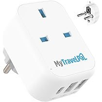 Adattatore Viaggio Payloadshop Adattatore Di Viaggio Da Presa Inglese UK A Europea EU - Convertitore Spina, Compatto, Per Viaggi Presa Da Viaggio Internazionale - Foto 7