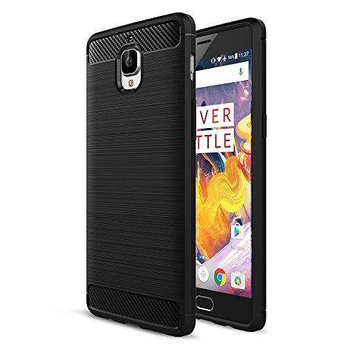Oneplus 3/ Oneplus 3T Hülle Case, Elekin Soft-Flex Capsule Premium Schwarz TPU Handyhülle Schutzhülle Schmaler Telefonschutz für das Oneplus 3/Oneplus 3T - Schwarz