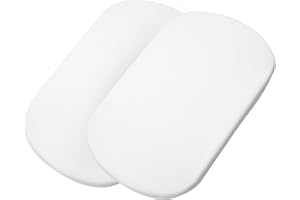 Maxi-Cosi Iora Bettlaken für Babybetten, Spannbettlaken für Maxi-Cosi Iora (Air) und Tori, 2er Set Spannbettlaken für Beistellbett, Weiß