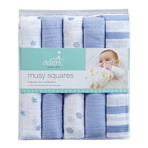 Aden by aden + anais Musselin-Spucktücher, quadratisch, 5er-Pack, 60 x 60 cm - 2