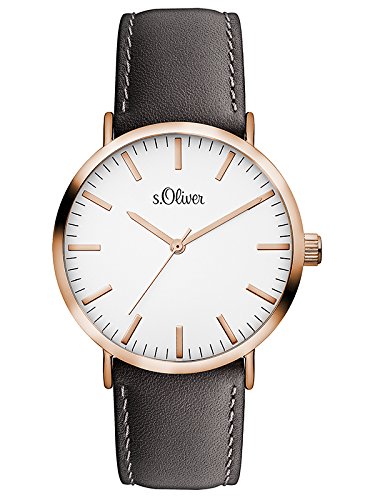 s.Oliver Unisex-Armbanduhr Analog Quarz Leder SO-3104-LQ s.Oliver Unisex-Armbanduhr Analog Quarz Leder SO-3104-LQ