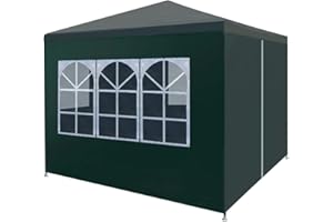 PURADAY Carpa para Celebraciones Verde 3x3 m Carpas para Exteriores Carpa Jardin Carpa Impermeable Carpa De Fiesta Carpa para Eventos para Varias Fiestas Al Aire Libre Aspecto Elegante