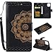 Produktbild Shinyzone Brieftasche Hülle Kompatibel mit iPhone 11 6.1 Zoll,Mandala Blumenmuster Prägung Ledertasche Handyhülle Flip Cover mit Kartenhalter & Magnetverschluss & Armband-Schwarz