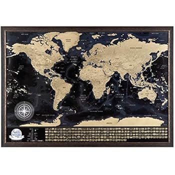 Carte Du Monde à Gratter Avec Cadre Grande Carte De Voyage