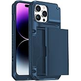 BUFF LABS iPhone 14 Pro Max Slide Armor Case S&uuml;rg&uuml;l&uuml; Kart Hazneli Koruyucu Kılıf (Mavi)