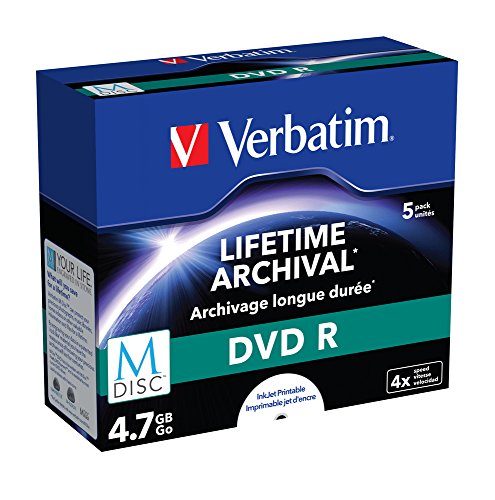 Verbatim 43821 M-DISC DVD-R 4x 5-pack Optical Media - 2
