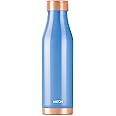 MILTON Copper Charge Water Bottle, 930 ml, Blue | Lacquer Coating, Curved Bottle | Diwali | Festive | Gifting | Yoga | Home | Kitchen | Vedic