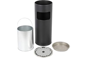 OHMG 30 l Abfalleimer Aschenbecher für den Außenbereich aus Stahl, für den Außenbereich mit Papierkorb mit Eimer Professioneller Papierkorb Papierkorb Müll Haus Büro, freistehender Außen-Aschenbecher