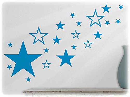 Preisvergleich Produktbild wandfabrik - Wandtattoo - 82 tolle Sterne in hellblau