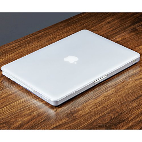 LENTION Matte Hartschale für MacBook Pro (13″, Mitte 2010 zu Mitte 2012) Modell-A1278, LENTION Durchsichtige Plastikabdeckung & Schale für Mac Book Laptop, matte Hülle mit Gummifüßen, mit Anti-Staub Port Stecker – Transparent Weiß - 5