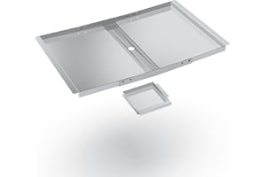 WELL GRILL Vaschetta raccogli grasso in acciaio inox con vaschetta di raccolta, regolabile da 61 a 76,2 cm, per barbecue a gas 3 4 5 bruciatori, Enders, Weber, Charbroil, Nexgrill, Kenmore Grill