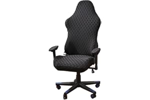 LIFEDX Gamingstuhl-Bezüge Gaming Stuhl bezug 4 Stück,Bürostuhl Drehstuhl Bezug mit Armlehnen/Stuhlrücken Bezug,Dehnbare Stuhl Bezüge für Computer-Spielstuhl, Racing-Stil,Bürostuhl-Ohne Stuhl-Black