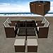 Produktbild FLORIDA Poly Rattan Braun Sitzgruppe Gartengarnitur Essgruppe Gartenmöbel Lounge Cube