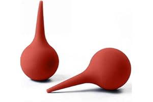 LONIMIA Ohrenreiniger 60ml,Ohren Reinigung Set,Ohrenschmalzentferner Silikon,Ohrendusche für Baby Kinder Erwachsene,2 Stück (Rot)