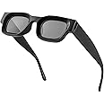 EYLRIM Classic Thick Square Frame Polarized Sunglasses for Women Men Punk Hip hop Sun Glasses UV400 Protection