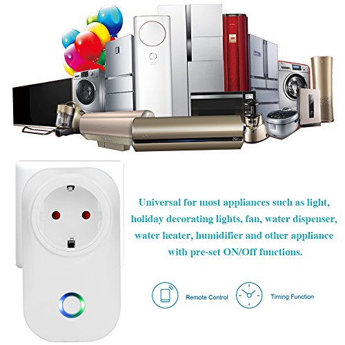 Smart Socket Remote Control WiFi Switch Socket Funziona con Amazon Alexa [Echo, Echo Dot] Wireless Presa elettrica intelligente Mobile AMAZON ECHO Voice / remoto / timer Socket di controllo Plug EU per Android IOS Smartphone