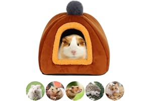 JODSEN Cama para Conejillos de Indias,Casa para Conejillos de Indias,Cave Cozy Hamster House,Escondite Grande para Erizo Chinchilla,Nido de Invierno Accesorios para hámsteres de Mascotas pequeñas (Brown)