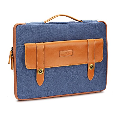 DOMISO 14 Zoll Aktentasche Stil Laptophülle Tragetasche Tragetasche Abdeckung Mit Griff Laptop Sleeve Notebook Cover , Blau - 2