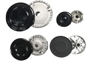 ALL4SALE KIT JUEGO COMPLETO Quemadores y Tapetas Encimera de Gas | Compatible SABAF | Válido para BALAY, BOSCH, FAGOR, TEKA | Repuesto Estándar de Cocina