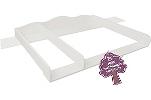 ‎PUCKDADDY Puckdaddy Noah | Wickelaufsatz kompatibel mit IKEA Hemnes Kommoden u.Ä. | 160x80x15cm | Wickelauflage mit Blende aus MDF-Holz | Premium Wickelaufsatz inkl. Trennfach & Montagematerial zur Wandmontage