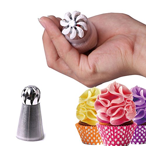 NALATI 3pcs Russische Spritztüllen Edelstahl Garniertüllen Düsen Set Blumen Cupcake Dekoration - 5