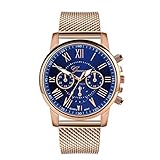 LSAltd Erwachsene Unisexuhr Luxus Quarz Sport Military Edelstahl Zifferblatt Lederband Armbanduhr Für 2019 Urlaub