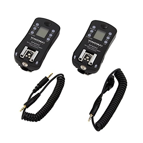 Yongnuo RF605C 2 4GHz FSK 16 canaux d  clencheurs sans fil double-LCD affichages   metteur r  cepteur   WINGONEER softbox Pour canon 60D  600D  550D  500D  1000D  450D  400D  350D  300D EOS 5DII 5D 7D 50D 40D 30D 20D 10D EOS1V EOS3 EOS1D 1DS 1DSMK   1DSMK    EOSD30 EOS10D 20D 30D 40D 50D 5D 5D    7D EOSD60 AS CANON RS-80N3