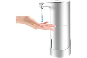 MerKioo Soap Dispenser Automatic - Touchless Hand Soap Dispenser 5 Levels Asjustable with IR Sensor USB Rechargeable Electric Liquid Soap Dispenser Waterproof 450ml for Kitchen Bathroom Hotel
