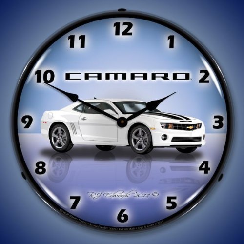 Preisvergleich Produktbild Camaro G5 Summit White Backlit Clock by General Motors