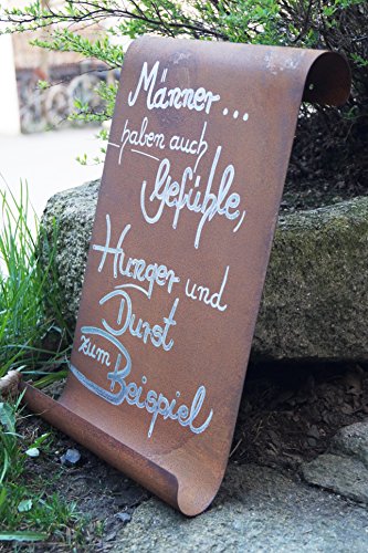 Edelrost Tafel Männer gewellt Spruch Geschenk Schild Garten Wanddeko Handarbeit - 2