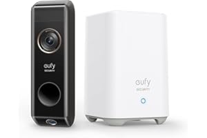 eufy Security Video Doorbell S330 Sonnette sans Fil avec 2 Cameras (sur batterie) avec HomeBase, Double Détection des Mouvements et Colis, 2K HD, sans Charges Mensuelles, 16G de Stockage Local