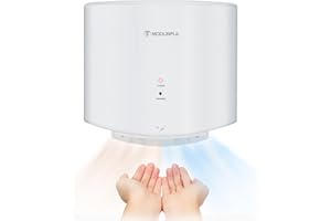 modunful Kompakter Händetrockner Elektrischer, Automatisch Händetrockner Wandmontage, Hochgeschwindigkeits Handtrockner für Toilette Bad 1200W Weiß