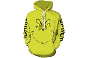 EUDOLAH Herren Hoodies 3D Druck Weihnachten Motiv mit Tasche