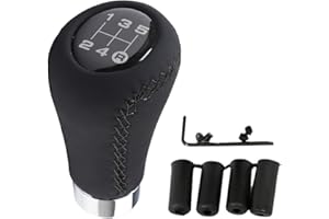 JNNJ Manual Gear Shift Knob Stick Head Shifter Lever Stick, Universal Shift Lever 5 Speed Shift Knob, Modification Manual Shifts Head Gears Aluminum Shifter, for Most Autos(Black-Line)