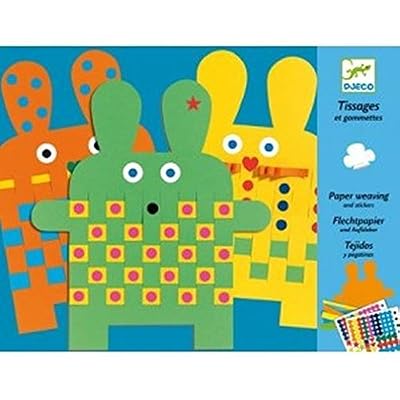 Djeco - Tissages Et Gommettes Lapins
